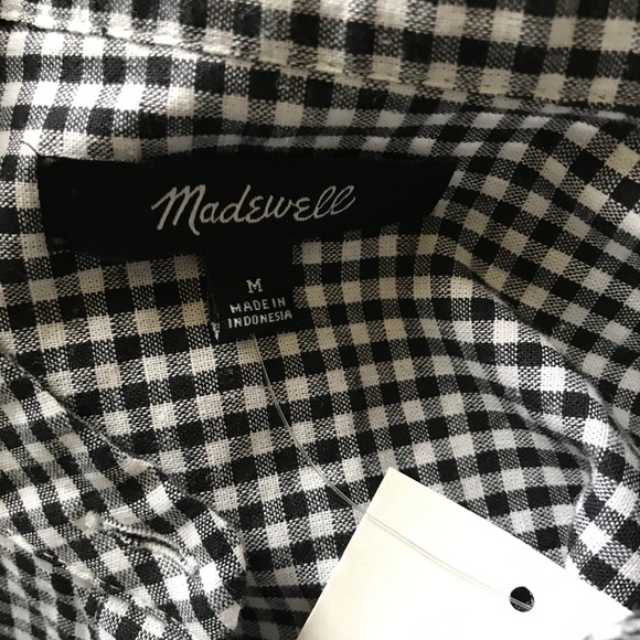 NWT Madewell Gingham Bell Sleeve Blouse | M - Picture 7 of 7